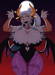 1girls big_boobs big_breasts boobs breasts clothed clothed_female cosplay crossover darkstalkers female female_focus female_only furiousart light_skin light_skinned_female looking_at_viewer morrigan_aensland morrigan_aensland_(cosplay) one_piece succubus white_hair white_hair_female yamato_(one_piece) zrfurious