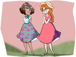 2girls ai_generated amphibia anne_boonchuy cute disney love maggie_(amphibia) stepfordization tagme