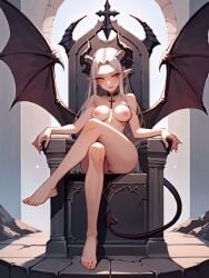 ai_generated naked succubus succubus_horns succubus_wings throne