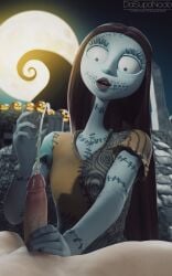 1boy 1girls 3d blender_(software) clothed_female_nude_male dasupanoob ejaculation handjob nightmare_before_christmas red_hair sally_(the_nightmare_before_christmas) the_nightmare_before_christmas