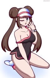 breasts female female_only monolith_tk nintendo one_eye_closed pokemon rosa_(pokemon) solo