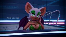 3d 3d_model 3drendernoob anthro anthro_only big_breasts bikini choker cleavage furry furry_female furry_only hottub lipstick makeup mobian mobian_(species) mobian_bat nottanj rouge_the_bat rouge_the_bat_(nottanj) sega solo_female sonic_(series) sonic_adventure_2 sonic_the_hedgehog_(series) swimsuit wet_body