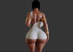 3d 3d_model 3d_render bae3 big_breasts black_hair breasts brown_skin brown_skinned_female dark_hair dress egyptian egyptian_female legend_of_queen_opala princess queen queen_opala small_waist tanned voluptuous wide_hips