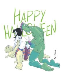 double_penetration frankenstein frankenstein's_monster halloween markkleanup mmf_threesome mummy threesome