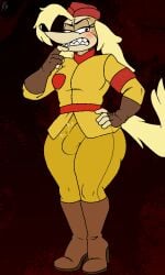 anthro blush boner cuphead_(game) embarrassed furry futanari intersex pilot_saluki_(cuphead) revengeguac saluki sergeant_o'fera unwanted_erection