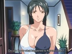 00s 1boy 2001 animated bare_shoulders bible_black blush breast_grab breasts brother_and_sister buttplug covered_erect_nipples cum embarrassed female grabbing_another's_breast green_hair groping highleg_panties huge_breasts indoors large_breasts masturbation midriff minase_taki minase_yukiko nipple_stimulation nipple_tweak nipples no_bra no_pants orgasm panties pussy_juice short_hair siblings sideboob sound straight tagme underwear video white_panties