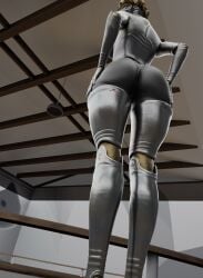 ass atomic_heart ballerina big_ass female girl gold jacket posing robot thick thighs twins