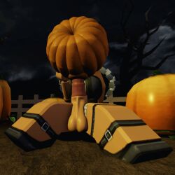 3d animated futa_witch(poisonrr34) futanari halloween pumpkin_masturbation roblox