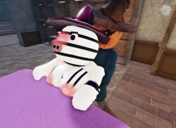 1girls 3d adorablebunny17 aged_up big_breasts breasts breasts_out carver_(piggy) female female_focus piggy_(game) roblox roblox_game roblox_studio tagme witch_hat zebra zebra_girl zee_(piggy)