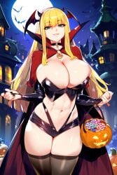 ai_generated bimbo blonde_hair green_eyes halloween huge_breasts noirprincess princess_anastasia vampire