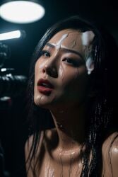 after_sex asian_female camera camera_head camera_view cum_on_body cum_on_face cum_on_hair empty_eyes female_focus fucked_senseless korean_female makeup porn_star pornography red_lipstick sweaty video_recording wet wet_hair