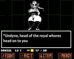 big_ass breasts fight huge_ass pixel_art royal_guard_(undertale) tits_out undertale undyne