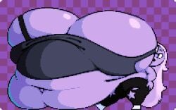 1girls amethyst_(steven_universe) ass belly belly_on_ground belly_overhang breasts cartoon_network cleavage colossal_breasts fat female female_focus female_only hips hyper hyper_breasts large_ass large_breasts overweight overweight_female pixel_art purple_body purple_hair purple_skin steven_universe stomach sue-n-pixels thick_thighs thighs weight_gain wide_hips