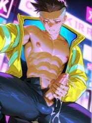 abs ai_generated cyberpunk:_edgerunners david_martinez_(edgerunners) gay solo