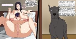 1animal 2girls canine cheating cucked_by_beast large_breasts miyuki_(artist) netorare zoophilia