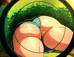 1girls ass ass_focus caught female female_focus female_only fortnite hanaarasuka hatsune_miku hiding light-skinned_female light_skin skirt solo stuck thick_thighs thighs vocaloid