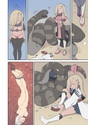 2025 5_toes absurd_res ambiguous_feral ambiguous_gender ambiguous_pred animal_humanoid areola azur_lane biped black_body black_bottomwear black_clothing black_lips black_pants black_scales blonde_eyebrows blonde_hair blue_bottomwear blue_clothing blue_eyes blue_skirt blue_sky bottomwear breasts canid canid_humanoid canine canine_humanoid cleavage closed_eyes closed_smile clothed clothing comic day dress dressing empty_eyes eyebrows eyelashes feet female female_human female_humanoid female_prey feral feral_pred flesh_fang footwear fox_humanoid fully_inside genitals grass grey_body grey_scales group hair hair_over_eye happy head_first hi_res human humanoid humanoid_genitalia humanoid_vulva internal kaga_(azur_lane) kinnni-chan lips long_hair mammal mammal_humanoid medium_breasts mouth_closed multicolored_body multicolored_scales navel nipples outside panties pants pink_areola pink_clothing pink_dress pink_footwear pink_nipples pink_panties pink_sandals pink_underwear plant plantigrade pupils red_clothing red_footwear red_sandals reptile right_to_left robe sandals scales scalie serpentine shoes sitting skirt sky smile snake socks soft_vore soles toes trio two_tone_body two_tone_scales underwear undressing vore vulva white_clothing white_ears white_footwear white_hair white_robe white_socks yellow_eyes
