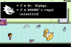 alphys big_ass breasts condom frisk huge_ass pixel_art tits_out undertale