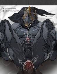 anal anal_insertion anal_sex anal_sex anon anonymous_male black_body cum cum_in_ass cum_on_body ejaculating_cum ejaculation ejaculation_while_penetrated ejaculation_while_pentrated excalibur_(warframe) excalibur_umbra_(warframe) faceless faceless_male gay gay_anal gay_sex handjob handjob_while_penetrated helmet helmet_only insertion lotusshim554 mask masked masked_male missionary_position on_back on_bed penetration scarf sex warframe