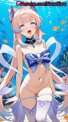 1girls ahe_gao ai_generated air_bubble anime anime_style asian ass_visible_through_thighs bangs bare_arms bare_shoulders bikini blue_bow blue_eyes blue_gemstone blue_hair blunt_bangs blush bow bow-shaped_hair bow_panties bowtie bra breasts brooch bubble bust busty choker cleavage cleft_of_venus clothes_pull clownfish colored_tips coral cowboy_shot detached_collar feet_out_of_frame female female_focus female_only fish genshin_impact gradient_hair hair_ornament hentai hi_res high_quality high_resolution highres lace-trimmed_choker long_hair looking_at_viewer medium_breasts multicolored_hair nail_polish natsuyoru navel open_mouth panties pantsu panty_pull patreon pink_hair pulled_by_self purple_eyes purple_thighhighs pussy rolling_eyes sangonomiya_kokomi solo solo_female stomach thigh_gap thighhighs thighs tongue tongue_out tropical_fish two-tone_hair uncensored underwater underwear undressing vagina very_long_hair vision_(genshin_impact) voluptuous voluptuous_female water white_panties white_thighhighs