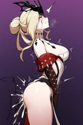 ai_generated ass black_cock blonde_hair blood breasts crying crying_with_eyes_open defeated defeated_villainess electricity fatui genshin_impact guro interracial mask masked masked_female penetration ryona sex sex_from_behind sex_toy signora_(genshin_impact) slave villainess