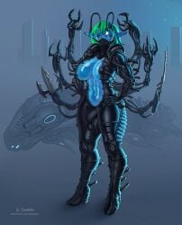 alien alien_futanari alien_girl alien_humanoid antennae antennae_(anatomy) big_balls big_breasts big_bulge big_penis bike black_sclera blade blades blue_body blue_eyes blue_pupils blue_skin breasts_bigger_than_head city city_background cityscape claws eleonore fit freckles freckles_on_face full_body_suit futa_only futanari glass green_hair heels hover_bike hovering hung_futanari latex latex_suit mask masked mechanical mechanical_arm motorcycle multi_arm multi_limb natural_heels needle night night_sky pointy_ears scary science_fiction short_hair skin_tight skin_tight_outfit skin_tight_suit solo solo_focus solo_futa spikes suit visor xianetta