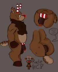 1boy antlers chubby deer fat furry hooves male nude pubic_hair reindeer rudie_(dandy's_world) rudie_(dandys_world) tail