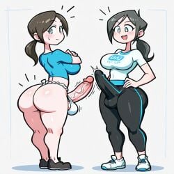 2futas ai_generated ass big_ass big_breasts big_butt breasts erection erection_under_clothes erection_under_loincloth fundoshi fundoshi_futanari fundoshilover101 futanari huge_ass huge_butt nintendo wii_fit wii_fit_trainer