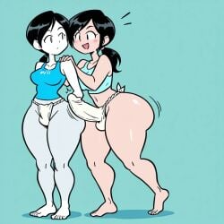 2futas ai_generated ass ass big_ass big_breasts big_butt breasts bulge erection erection_under_clothes erection_under_loincloth fundoshi fundoshi_futanari fundoshilover101 futanari huge_ass huge_butt nintendo valbun_style wii_fit wii_fit_trainer