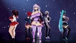 5girls bouncing_breasts breasts dekapaiyukari enormous_breasts facominn gigantic_breasts hatsune_miku huge_breasts kasane_teto massive_breasts mikumikudance mmd reimu_hakurei syobons_(shupi-san) tagme touhou video vocaloid yowane_haku yuzuki_yukari