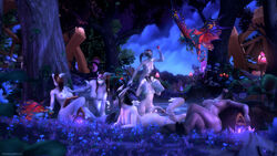 3d 6+girls 6girls ass blue_eyes blue_skin breasts cute draenei ellowas faerie_dragon female female_only forest glowing_eyes group highres hooves horns long_hair multiple_boys multiple_girls night nipples nude outdoors pinup pose purple_skin pussy short_hair sky source_filmmaker tail white_skin world_of_warcraft