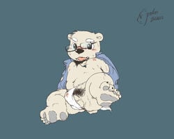 balls bear erection eyewear glasses male_only mammal nipples penis polakuma polar_bear