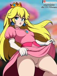 princess peach from mario (series) by vagabundovir2al (art)