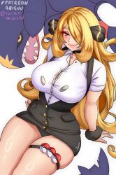 cynthia (pokemon) from game freak by anisdrawn