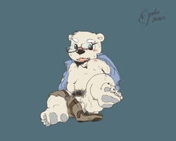 balls bear belt clothing male_only mammal polakuma polar_bear shorts