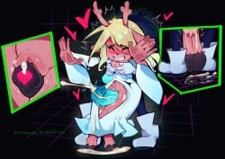 2d anthro antlers battle big_penis blonde_hair breasts clothed cum cum_on_floor cum_version cumshot deer deer_girl deltarune deltarune_chapter_2 digital_media disabledfetus female female_cum floating hands_on_tits hi_res human human_on_anthro kris_(deltarune) legs long_hair male male_penetrating_female noelle_holiday penis penis_on_thigh pussy pussyjob sex thigh_sex veiny_penis zoom_layer
