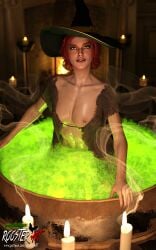 10:16 1girls 3d 3d_(artwork) 4k blush breasts candles cauldron erect_nipples female female_focus freckles freckles_on_face halloween indoors looking_at_viewer nipples partially_submerged patreon patreon_username red_hair red_hair_female roosterart solo solo_female spooky the_witcher the_witcher_(series) the_witcher_3:_wild_hunt triss_merigold video_game video_game_character video_game_franchise witch witch_hat