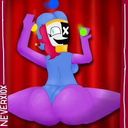 2026 2d 2d_(artwork) 2d_artwork artist_logo artist_name clara_(xxxloxy) clown clown_girl female jester nice_ass splits thick_thighs xxxloxy_(artist)