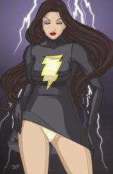 black_mary dark_mary_marvel_(character) dc dc_comics female mary_batson mary_marvel panties shazam_(series) skirt_lift solo thek0n