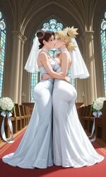 2girls ai_generated ass big_ass big_butt blonde_hair breasts brown_eyes brown_hair bubble_ass bubble_butt butt child_bearing_hips choker church church_background church_interior cleavage couple curvaceous curvaceous_female curvaceous_figure curves curvy curvy_body curvy_female curvy_figure curvy_hips dragonlord012 dress duo duo_female duo_focus embrace embracing embracing_another female female/female female_focus female_only girlfriend girlfriends hair_bun hair_ribbon hi_res high_resolution highres hips hourglass_figure jewelry kiss kissing large_ass lesbian lesbian_couple lesbian_kiss lesbians light-skinned_female light_skin lips lipstick long_dress long_skirt makeup marriage married_couple married_female married_woman medium_breasts naruto naruto_(classic) naruto_(series) naruto_shippuden pale-skinned_female pale_skin perky_breasts pigtails pink_lips pink_lipstick ponytail ribbon ring ring_(jewelry) romantic romantic_ambiance romantic_couple shonen_jump short_hair short_ponytail shounen_jump shueisha sideboob skirt spiky_hair standing teen teen_girl teenage teenage_female teenage_girl teenager temari temari_(genin) tenten tenten_(genin) tied_hair tomboy venus_body very_high_resolution voluptuous voluptuous_body voluptuous_female wedding wedding_attire wedding_dress wedding_ring wedding_veil weekly_shonen_jump weekly_shounen_jump white_dress white_skirt wide_hips wife wife_and_wife yellow_hair yuri