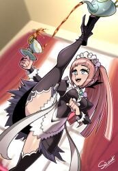 1girls 2026 felicia_(fire_emblem) fire_emblem fire_emblem_fates maid maid_uniform one_leg_up siczak solo solo_female tagme thick_thighs thighhighs thighs