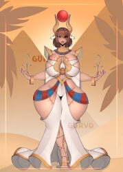african_mythology ankh artist_request big_breasts cow_ears dessert egyptian egyptian_mythology fat_ass hathor_(egyptian_mythology) horns milf mommy skimpy skimpy_clothes tan_skin thick thick_thighs voluptuous voluptuous_female wide_hips