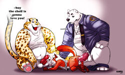 3boys absurdres anal anal_sex anthro balls bear benjamin_clawhauser canine cheetah clothing cum disney feline fox furry gay group group_sex highres male male_only mammal mazemore nick_wilde penetration penis polar_bear sex threesome yaoi zootopia