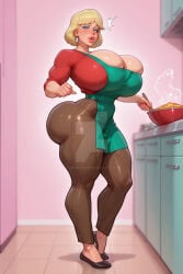 ai_generated blonde-haired_female blonde_hair blonde_hair_female boobs breasts curvy_female curvy_figure kitchen milf nickelodeon rita_loud sexy_pose the_loud_house