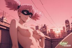 1girl ai_generated anime artist_name big_breasts blush breasts female hi_res high_quality highres kazuho_haneyama my_hero_academia nsfw partially_nude patreon_username pop_step rawdiffusion solo stable_diffusion tits uncensored watermark