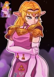 armor armored_female big_ass big_hips blue_eyes dress eldexman hips nintendo not_porn ocarina_of_time princess princess_zelda sfw yellow_hair zelda_(ocarina_of_time)