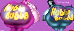 2girls adventure_time background big_breasts butt collaboration fat_ass hubba_bubba hubba_bubba_bubble_butt hyper_ass hyper_breasts marceline marceline_the_vampire_queen nipples princess_bubblegum rosyart thick_thighs thighs