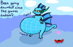 activision blue_skin blue_skinned_female echo_(skylanders) hyper_pregnancy pregnancy pregnant pregnant_belly pregnant_female seahorse seahorse_girl skylanders skylanders:_trap_team