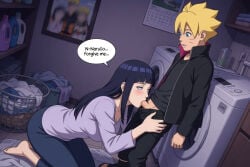 1boy 1girls 2026 2d age_difference ai_generated aistuffo blonde_hair blowjob blue_eyes blue_hair blush cheating cheating_wife clothing dark_hair female hentai hyuuga_hinata incest indoors kneeling laundry laundry_basket laundry_machine long_hair male mother mother_and_son on_knees open_clothes pants pants_down penis penis_in_mouth purple_eyes short_hair standing straight sucking sucking_penis uncensored uzumaki_boruto washing washing_machine whisker_markings