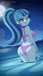 ass back_view big_ass bikini equestria_girls from_behind looking_at_viewer metalhead97 my_little_pony sonata_dusk